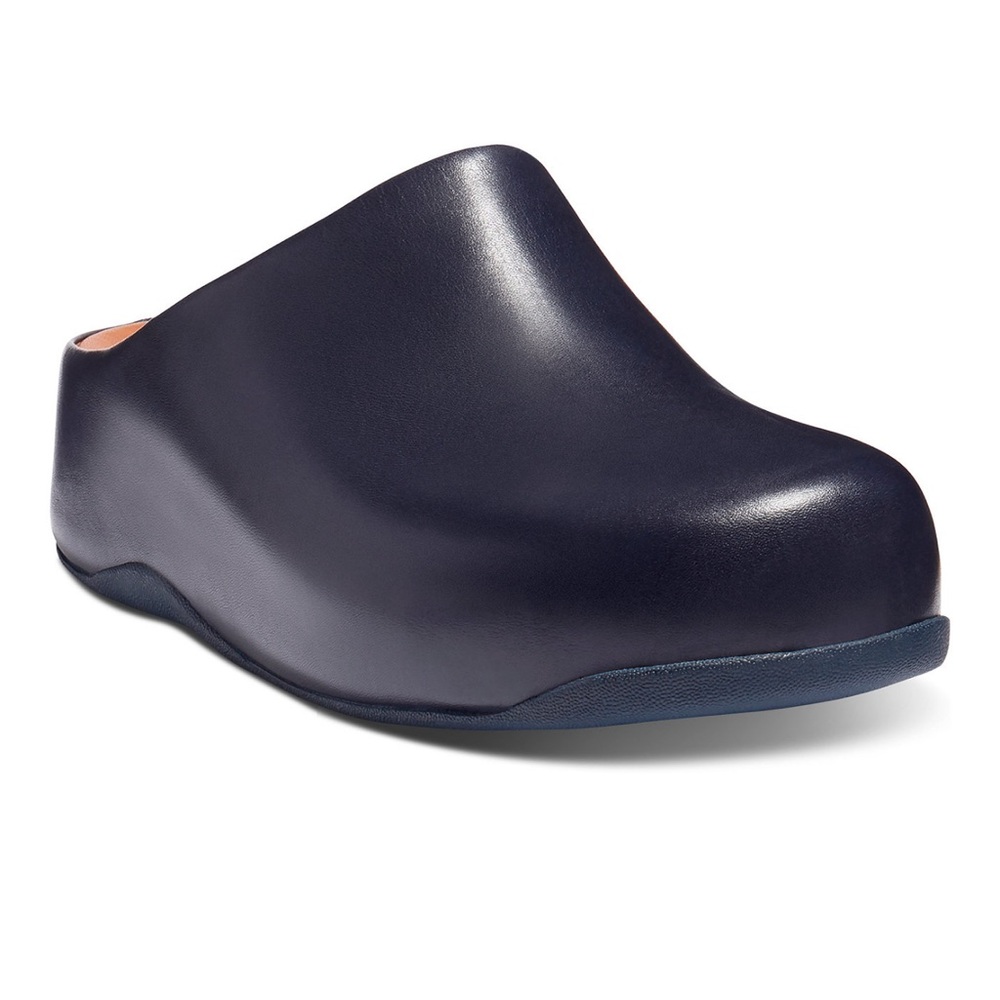 FitFlop Women’s Leather Shuv Clogs Midnight Navy Size 9